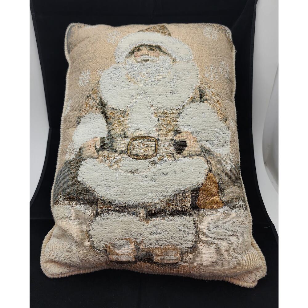 St Nicholas Christmas Pillow Tapestry 16x12 Holiday Santa Claus Father Christmas